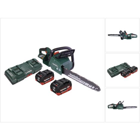 Metabo MS 36-18 LTX BL 40 Akku Kettensäge 36 V ( 2x 18 V ) 40 cm 22 m/s Brushless + 2x Akku 10,0 Ah + Doppel Ladegerät