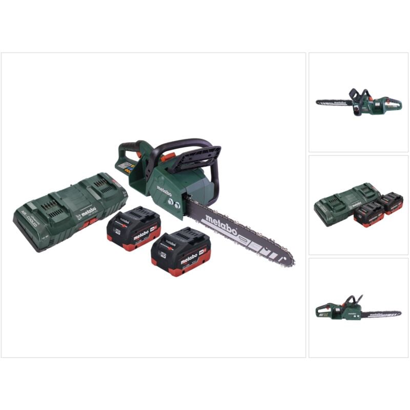Ms 36-18 ltx bl 40 Trononneuse d'elagage sans fil 36 v ( 2x 18 v ) 40 cm 22 m/s Brushless + 2x batterie 5,5 Ah + double chargeur - Metabo