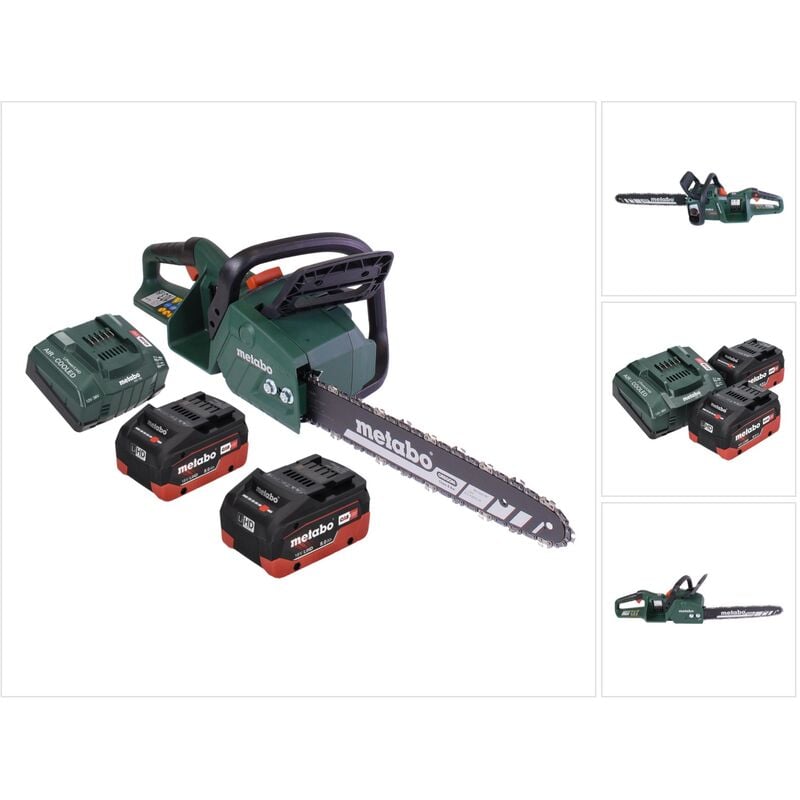 Metabo MS 36-18 LTX BL 40 Trononneuse d'elagage sans fil 36 V ( 2x 18 V ) 40 cm 22 m/s Brushless + 2x batterie 8,0 Ah + kit chargeur