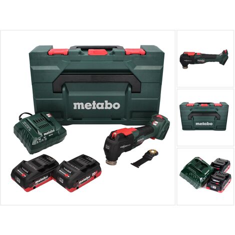 Metabo MT 18 LTX BL QSL Outil multifonction sans fil 18 V sans balais Starlock Plus + 2x Batteries 4,0 Ah + Chargeur + Coffret metaBOX