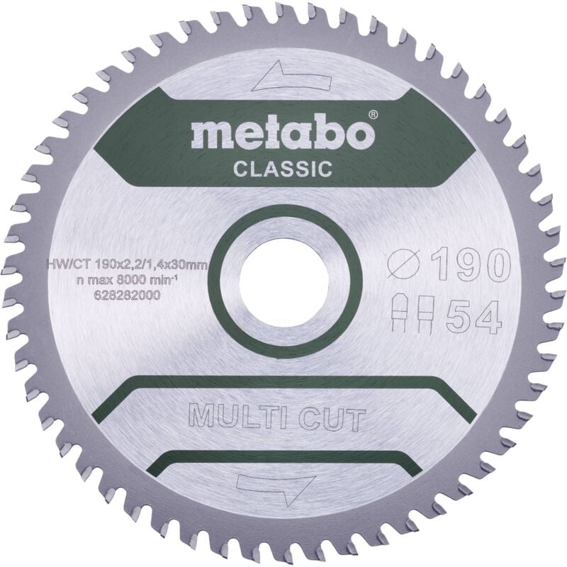Metabo - multi cut classic 628661000 Lame de scie circulaire 165 x 20 x 1.4 mm Nombre de dents: 42 1 pc(s)