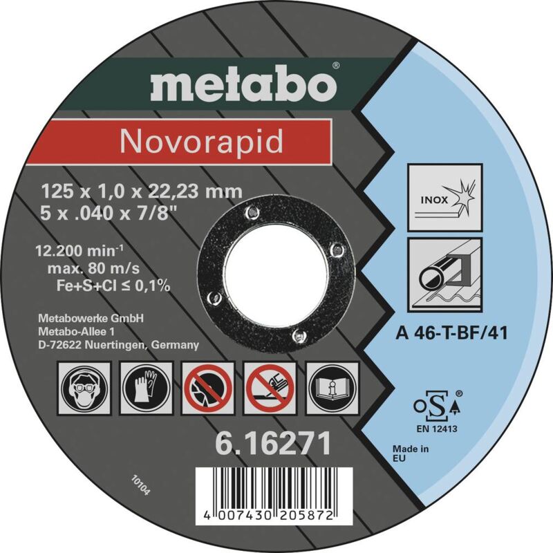 Novorapid 616271000 Disco di taglio dritto 125 mm