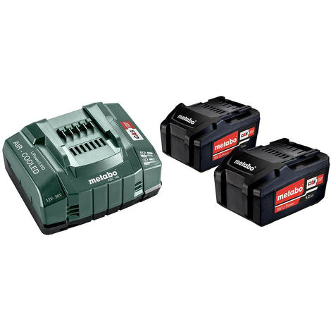 Metabo - Pack 2 batteries 18 V Li-Ion 5.2 Ah avec chargeur ASC 145 - 685051000
