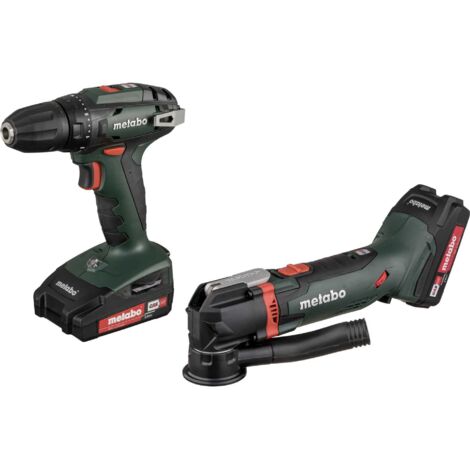 Metabo – Perceuse-visseuse à batterie 18V 685081000 – Pack de 2 outils électroportatifs – Moteur Brushless – Accessoires inclus pour intérieur et extérieur