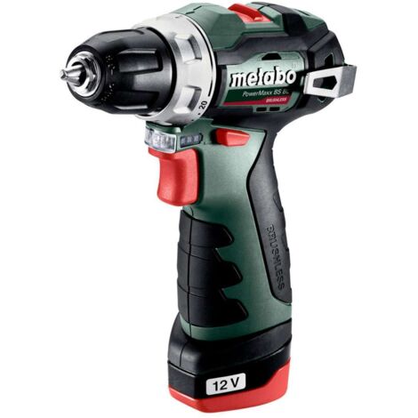 Metabo – Perceuse-visseuse sans fil 12V avec 2 batteries 2.0Ah – Moteur Brushless – Couple 38Nm pour perçage bois et métal – Coffret plastique - 2x2Ah