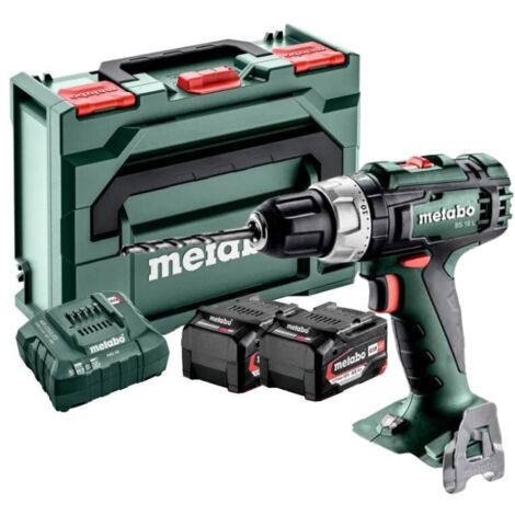 Metabo – Perceuse-visseuse sans fil 18V avec 2 batteries 4.0Ah – Moteur Brushless – Couple 50Nm pour perçage béton – Lampe intégrée