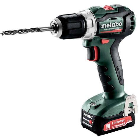 Metabo Perceuse-visseuse sans fil BS 12 BL, Kunststoffkoffer, 12V 2x2Ah Li-Ion + SC 30 - 601038500