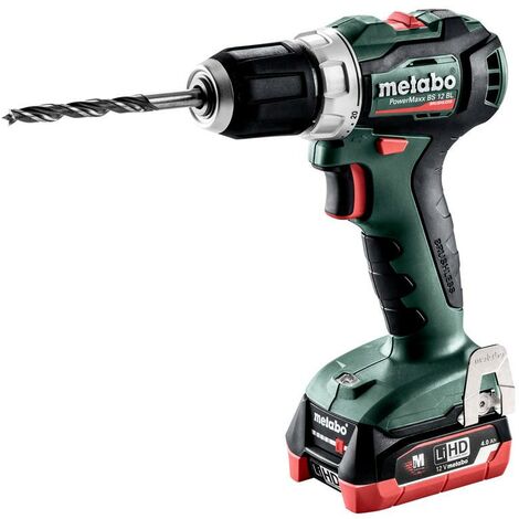 Metabo Perceuse-visseuse sans fil PowerMaxx BS 12 BL, Coffret en plastique, 12V 2x4Ah LiHD + ASC 55 - 601038800