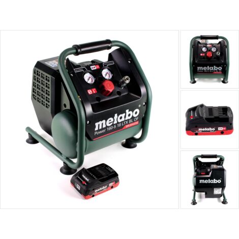 Metabo Power 160-5 18 LTX BL OF Compresseur sans fil 18 V 8,0 bar Brushless + 1x bloc batterie LiHD 4,0 Ah - sans chargeur