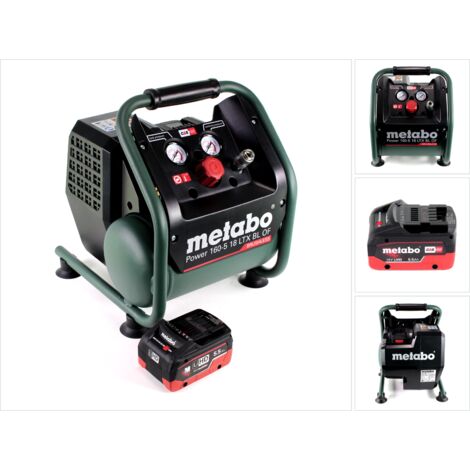 Metabo Power 160-5 18 LTX BL OF Compresseur sans fil 18 V 8,0 bar Brushless + 1x bloc batterie LiHD 5,5 Ah - sans chargeur