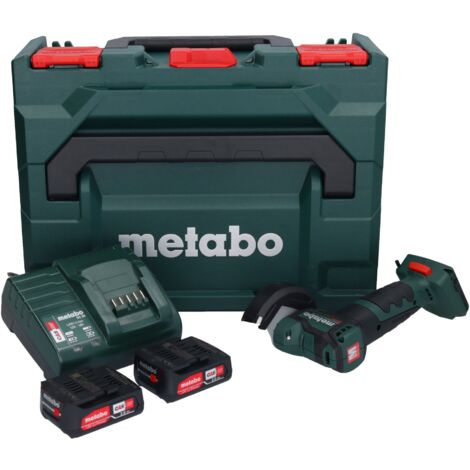 Metabo PowerMaxx CC 12 BL Akku Winkelschleifer 12 V 76 mm ( 600348500 ) Brushless + 2x Akku 2,0 Ah + Ladegerät + metaBOX