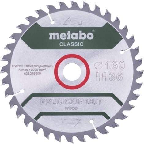 Metabo PRECISION CUT WOOD CLASSIC 628278000 Lama circolare 160 x 20 x 1.4 mm Numero di denti: 36 1 pz.
