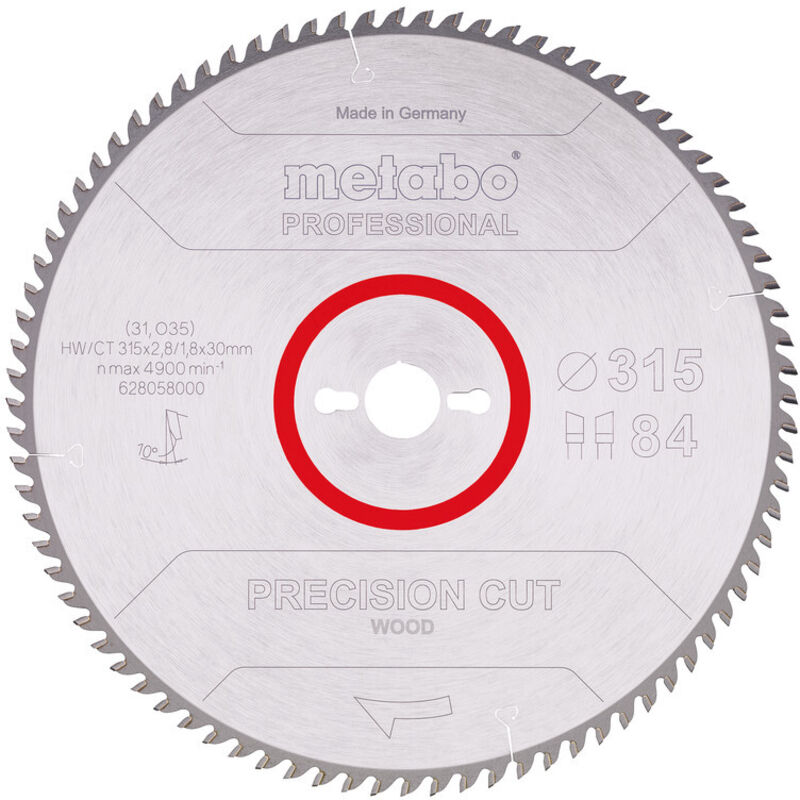 Metabo Lame de scie circulaire hwct 315 x 30 84 wz 10° 628058000