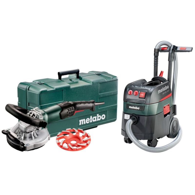 Set avec ponceuse de rénovation RSEV 19 125 RT + aspirateur tous usages ASR 35 ACP metabo Coffret