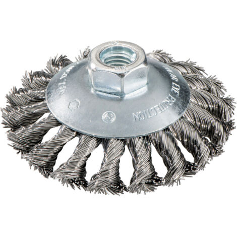 Metabo Rundbürste 100x0,5x10 mm/ M 14, Stahldraht gezopft, gekröpfte Ausführung, Drahts