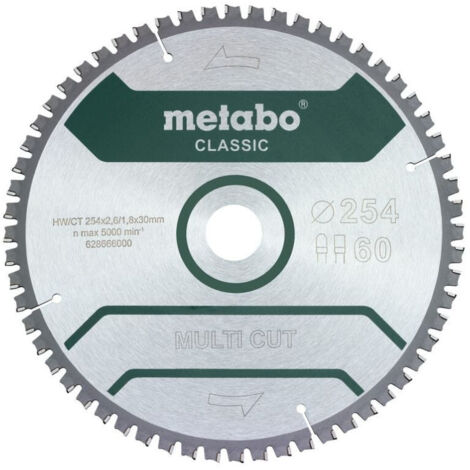 METABO Sägeblatt "multi cut - classic", 254x30 Z60 FZ/TZ 5°neg (628285000)
