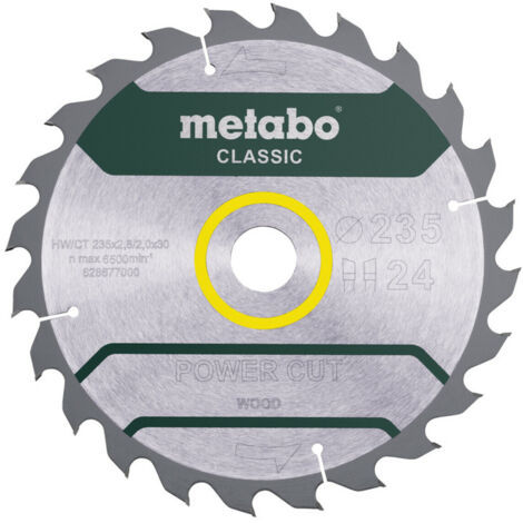 Metabo Sägeblatt "power cut wood - classic", 235x2,8/2,0x30, Z24 WZ 18° /B