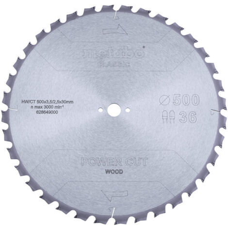 Metabo Sägeblatt power cut wood - classic, 500x30 Z36 TZ 15°