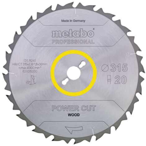 METABO Sägeblatt "power cut wood - professional", 315x2,8/1,8x30, Z20 FZ 22° (628015000)