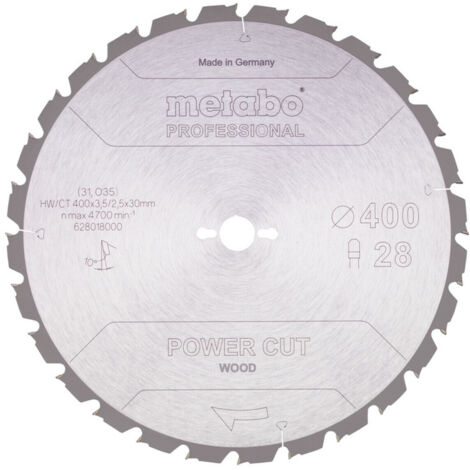 Metabo Sägeblatt "power cut wood - professional", 400x3,5/2,5x30, Z28 FZ/FA 10°