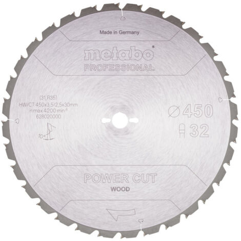 Metabo Sägeblatt "power cut wood - professional", 450x30 Z32 TZ 10°