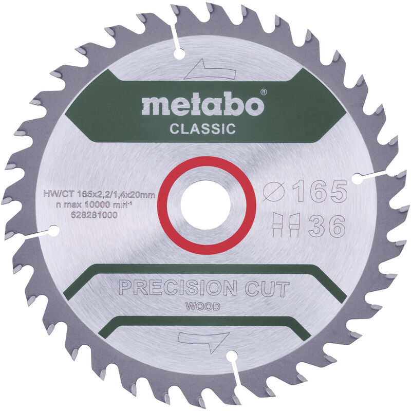 Sägeblatt 'precision cut wood - classic', 165x1,8/1,2x20 Z42 wz 5° /b - Metabo