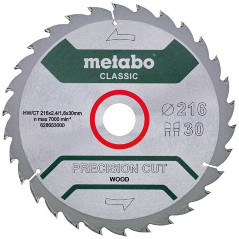 Metabo Sägeblatt "precision cut wood - classic", 216x2,4/1,6x30 Z30 WZ 22° /B