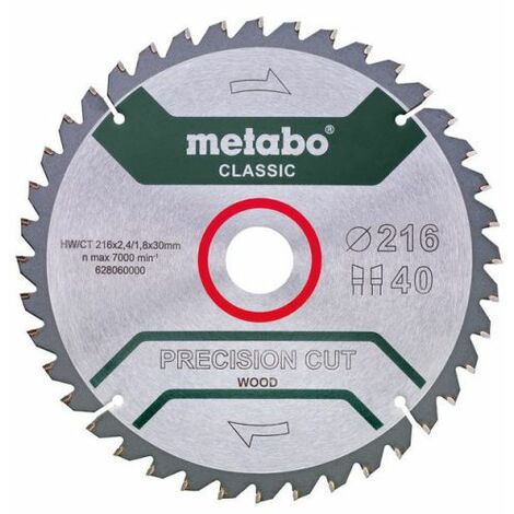 Metabo Original Sägeblatt 216 Z40 5°Neg. für Bosch GCM GTS Dewalt DWS Makita LS