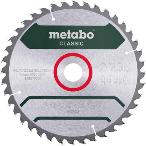 Metabo Sägeblatt "precision cut wood - classic", 235x2,8/2,0x30 Z40 WZ 15° /B