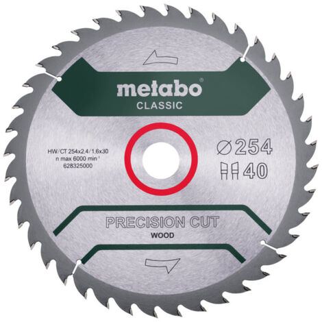 Metabo Sägeblatt "precision cut wood - classic", 254x2,4/1,6x30, Z40 WZ 20° /B (6283260