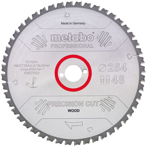Metabo Sägeblatt "precision cut wood - professional", 305x2,4/1,8x30, Z60 WZ 5° neg.