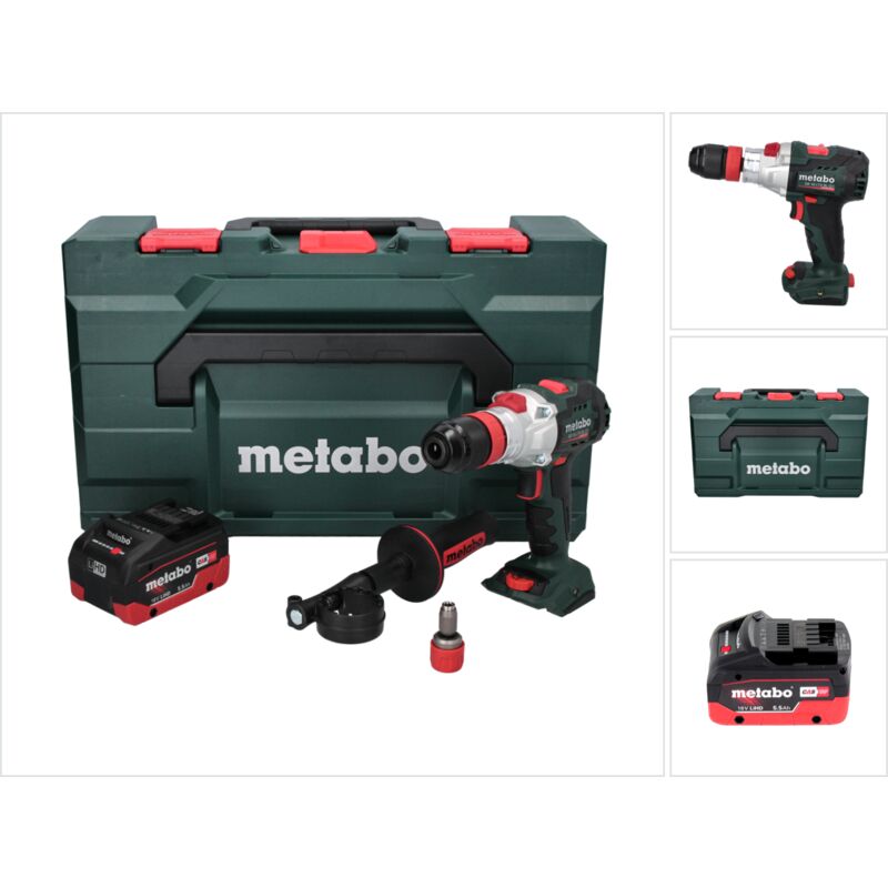 Sb 18 ltx bl q i Perceuse à percussion sans fil 18 v 130 Nm brushless + 1x Batterie 5,5 Ah + Coffret x - sans chargeur - Metabo