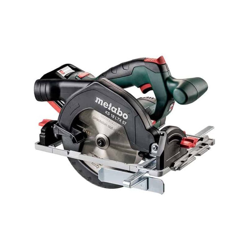 Metabo KS 18 LTX 57 Scie circulaire sans fil 18V 165x20mm + 2x Batteries 8,0Ah + Chargeur + Coffret MetaLoc ( 601857810 )