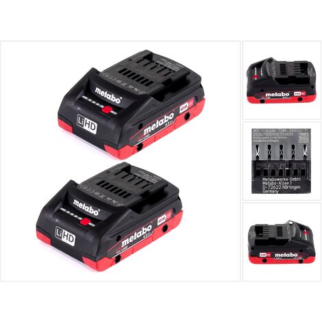 Metabo Set 18V - 2x Batteries LiHD 4,0Ah ( 625367000 )