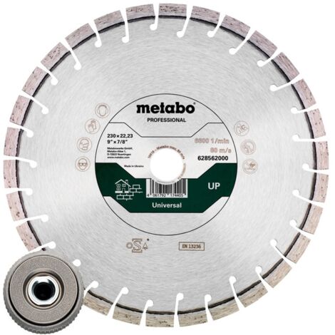Metabo Set: 1xDiamanttrennscheibe 230x22,23mm, "UP" +1xQuickspannmutter M 14 (628583000