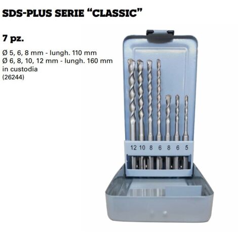 Metabo set 7 punte per muro a 2 taglienti attacco sds-plus
