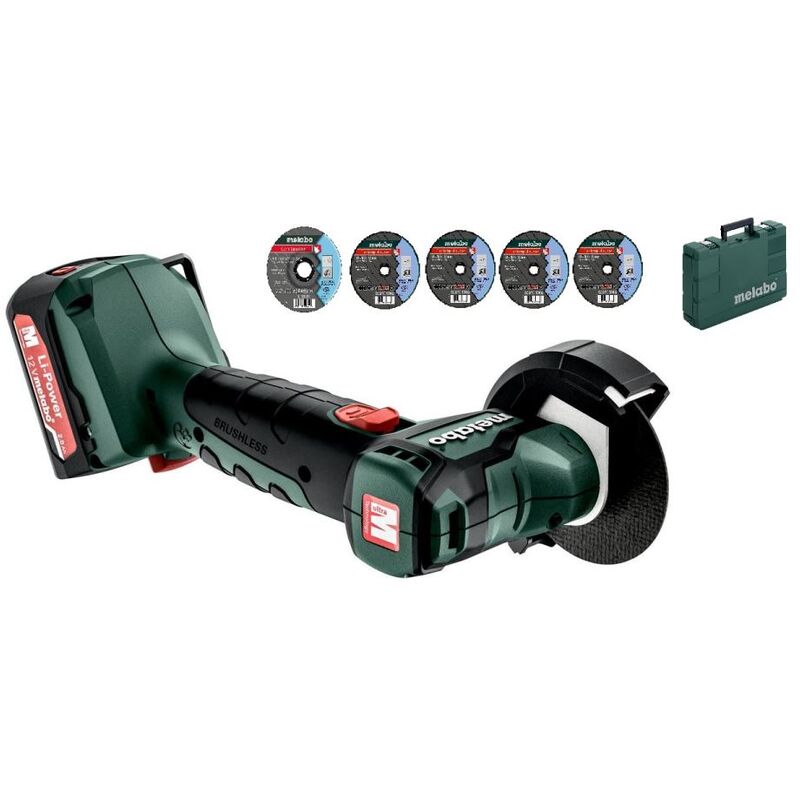 

Metabo Set amoladoras angular a batería 12V PowerMaxx CC 12 BL | 2x batería 2.0 Ah