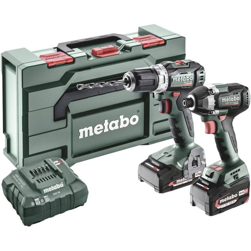Image of BSLBL+SSD200LTBL 685195000 Trapano avvitatore a batteria, Avvitatore a percussione a batteria 18 v 5.2 Ah Li-Ion - Metabo