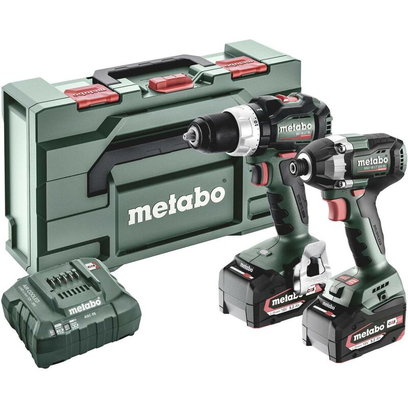 Image of BSLBL+SSD200LTBL 685196000 Trapano avvitatore a batteria, Avvitatore a percussione a batteria 18 v 5.2 Ah Li-Ion - Metabo