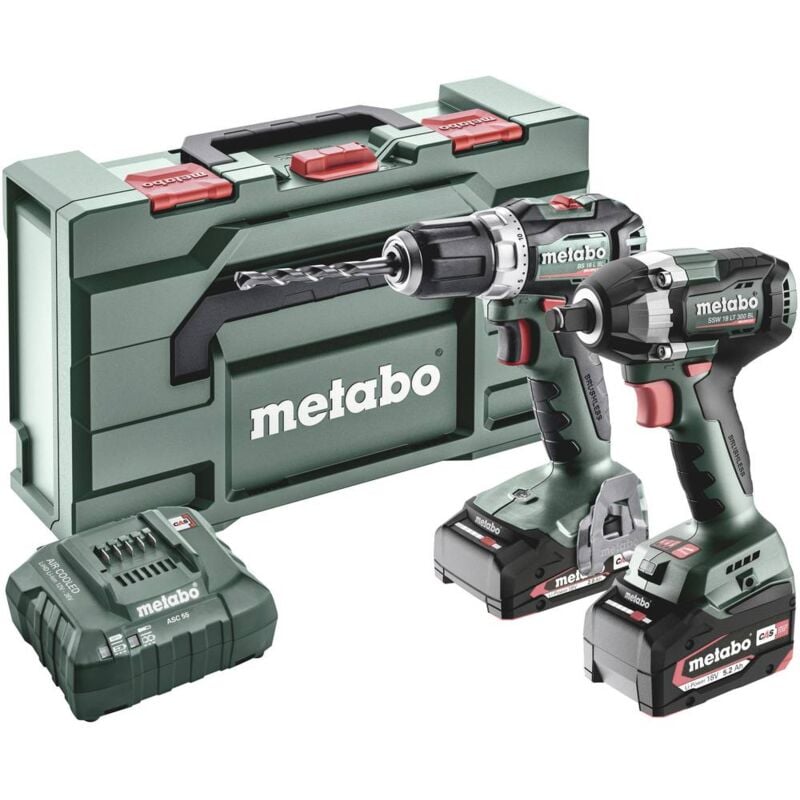 Image of BSLBL+SSWLT300BL 685202000 Trapano avvitatore a batteria, Avvitatore a percussione a batteria 18 v 5.2 Ah Li-Ion - Metabo