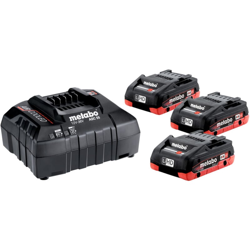 Metabo - Pack énergie 18V lihd (3x4,0 ah) avec chargeur asc 55 685132000