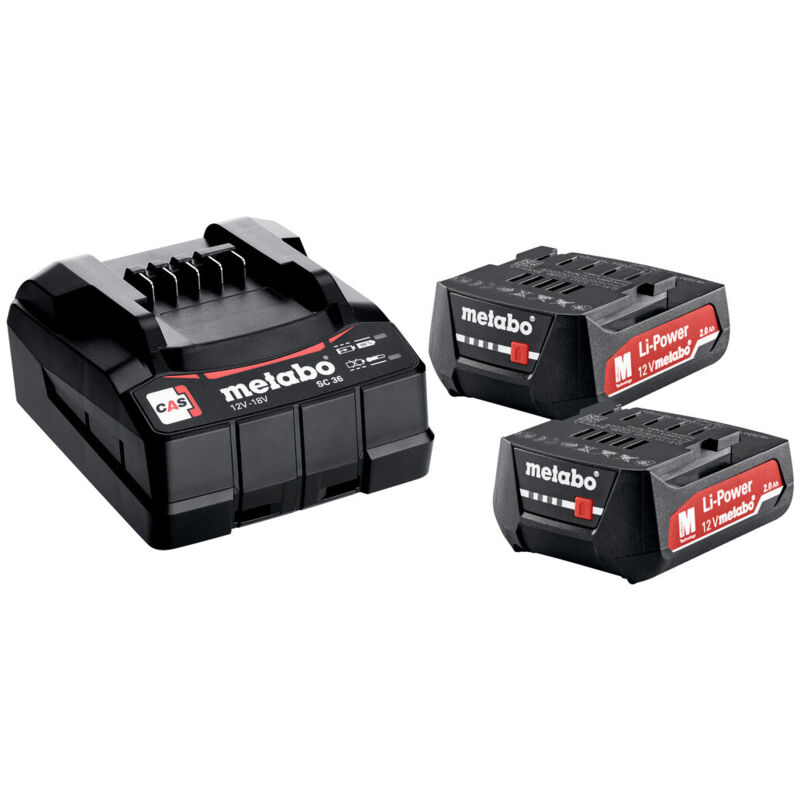 Metabo Kit de base 2 x 12V 2,0 Ah (685300000) + chargeur SC 30 en carton