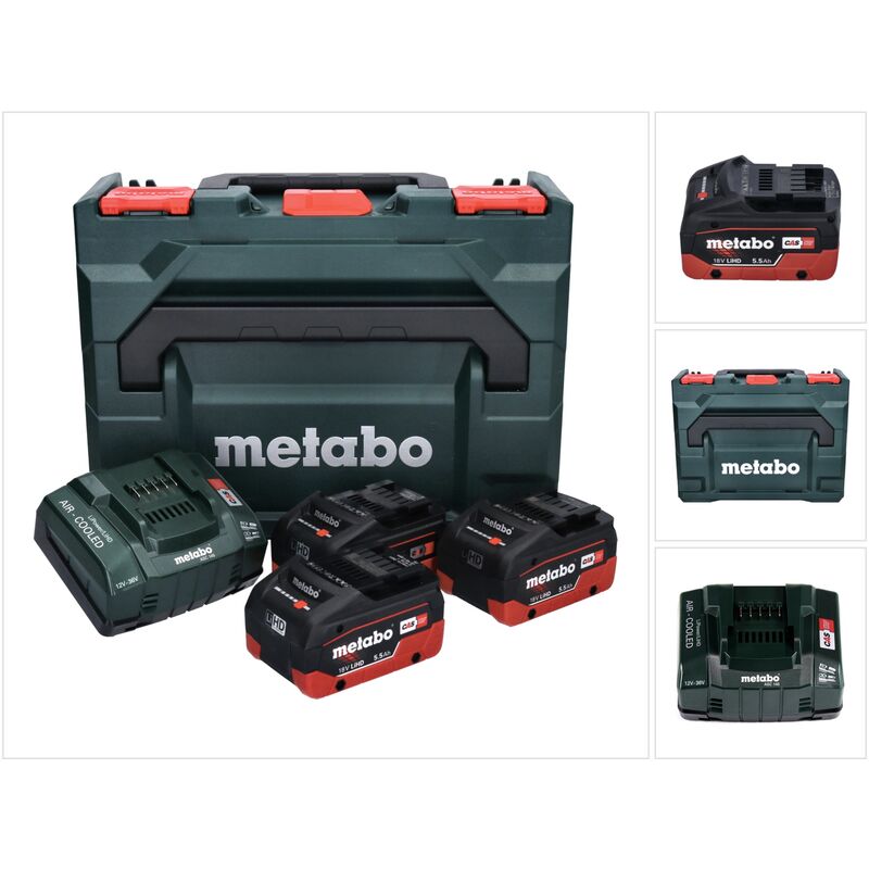 Metabo - Set de base lihd: 3x Batteries 5,5 Ah + Chargeur + Coffret x (685069000)