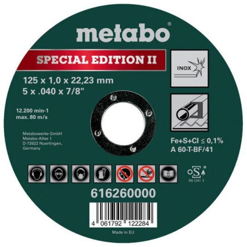 Metabo SPECIAL EDITION II 616260000 Disque à tronçonner 125 mm 1 pc(s) A287472