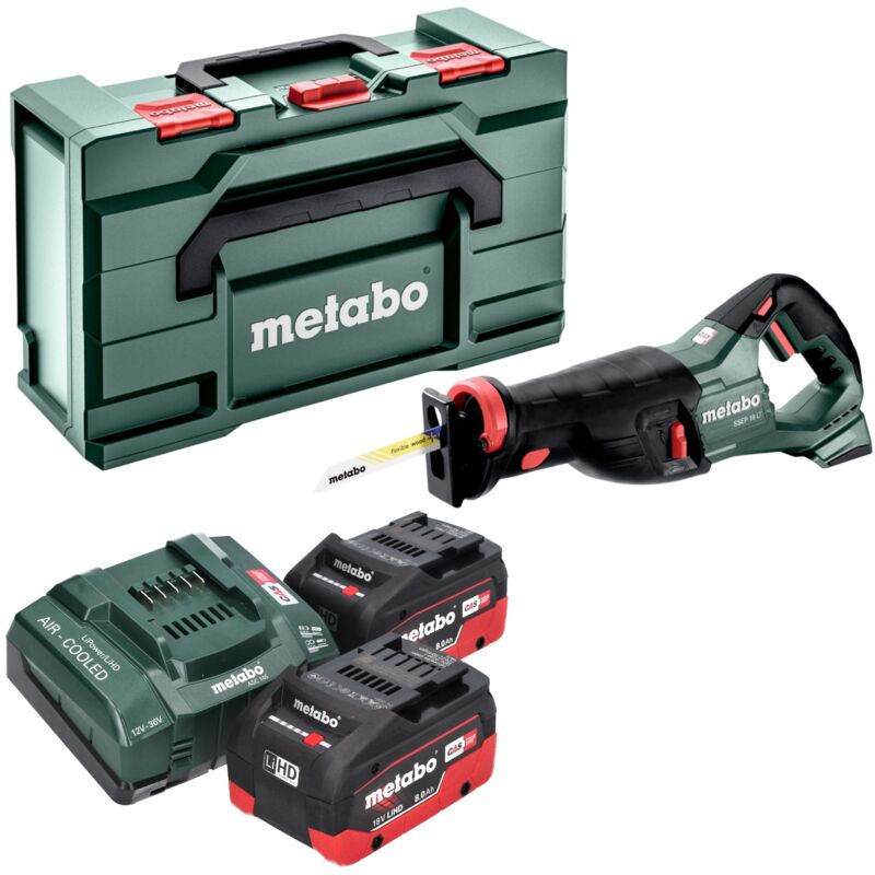 Metabo - ssep 18 lt Scie sabre sans fil 18 v 32 mm + 2x batterie LiHD 8,0 Ah + chargeur + x