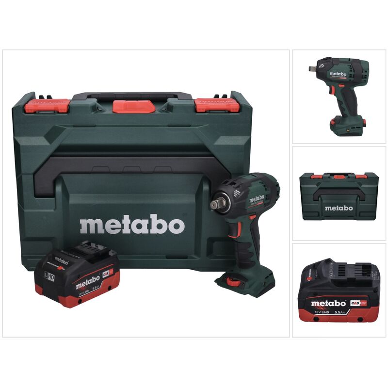 Ssw 18 ltx 300 bl Visseuse à chocs sans fil 300Nm 1/2' 18V Brushless + 1x Batterie 5,5Ah + Coffret - sans chargeur - (602395840) - Metabo