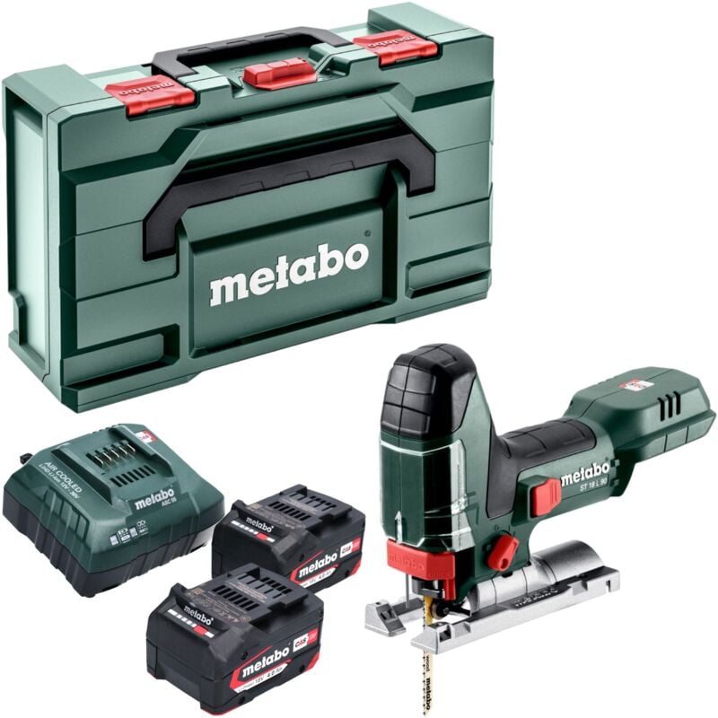 St 18 l 90 Scie sauteuse sans fil 18 v 90 mm + 2x batterie 4,0 Ah + chargeur + x - Metabo