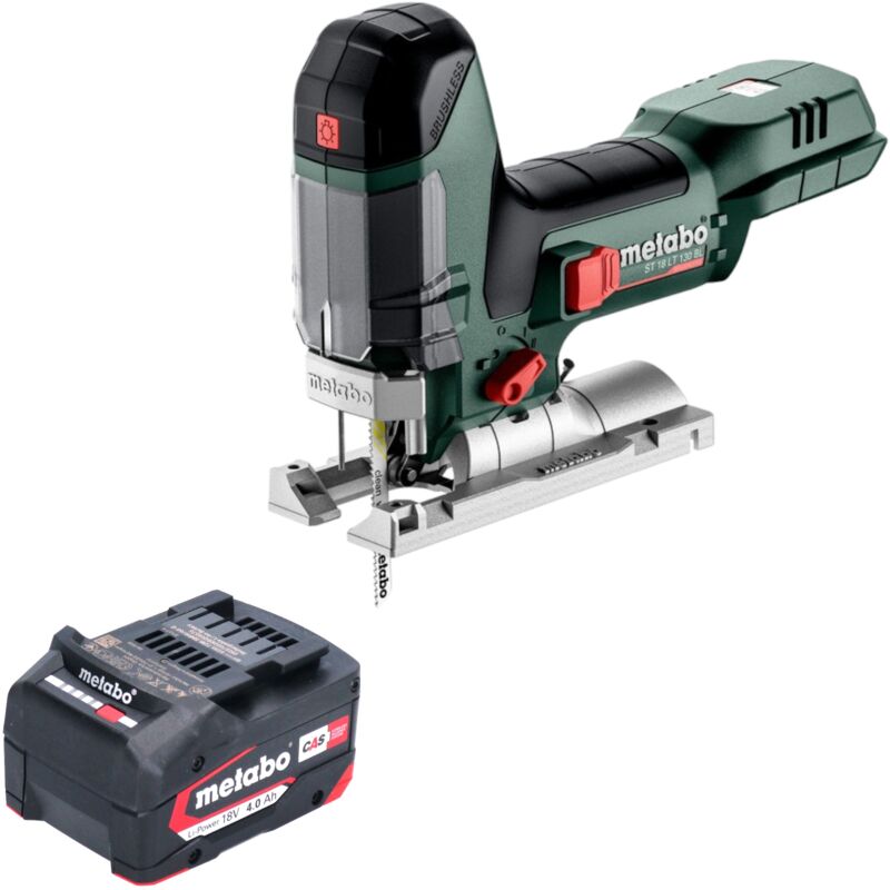 St 18 lt 130 bl Scie sauteuse sans fil 18 v 130 mm Brushless + 1x batterie 4,0 Ah - sans chargeur - Metabo