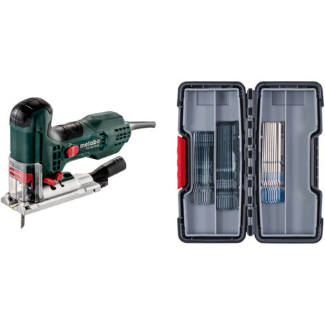 Metabo Stichsäge STE 100 Quick im Kunststoffkoffer + Bosch Stichsägeblatt-Set Wood and Metal 30-tlg.