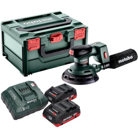 Metabo SXA 18 LTX 150 BL Akku Exzenterschleifer 18 V 150 mm Brushless + 2x LiHD Akku 4,0 Ah + Ladegerät + metaBOX